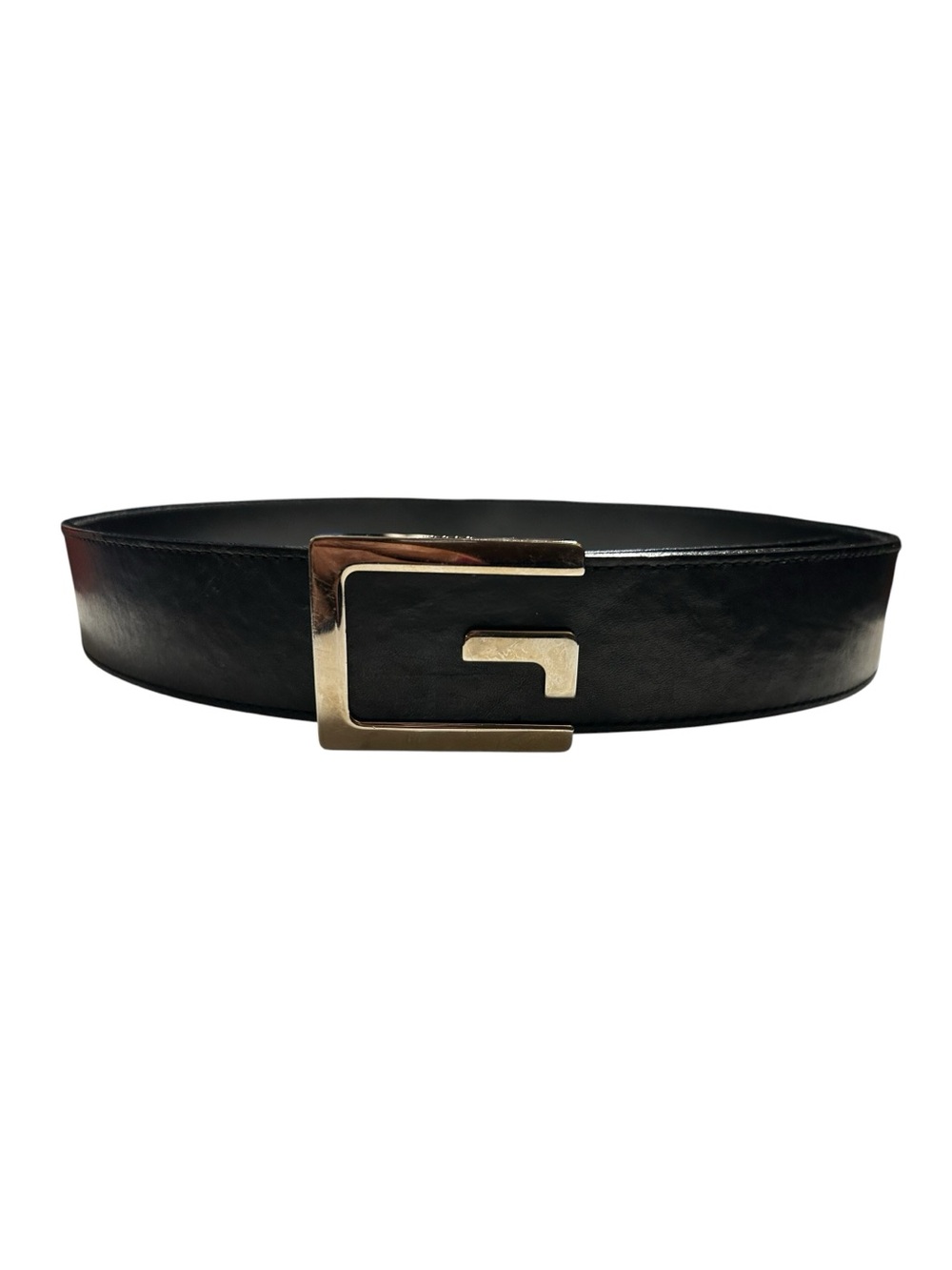 Gucci Tom Ford Square G Buckle Belt Black Leather Vintage 90s Size 85 - 34